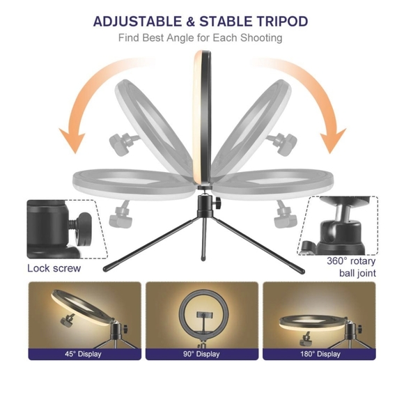 COPY - LED Ring Light - 10" Selfie Ring Light with Tripod - Picture 3 of 5